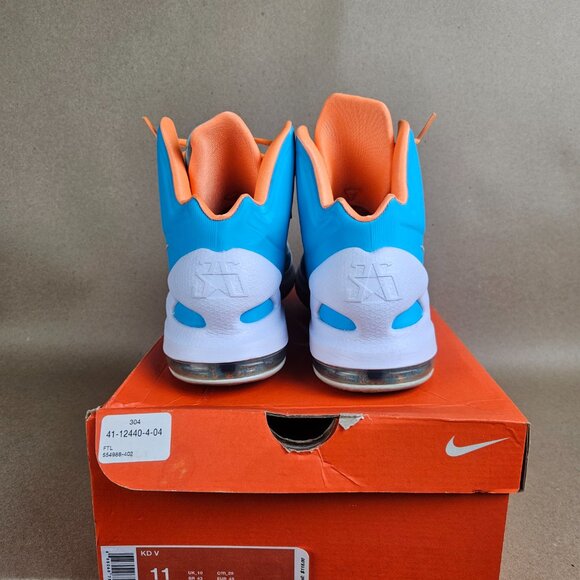 Nike KD 5 Easter Men's 11 Orange and Blue One Owner with original box - Picture 3 of 9